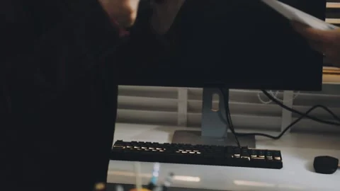 Anonymous hands of an accountant working with documents Stock Footage 333275225