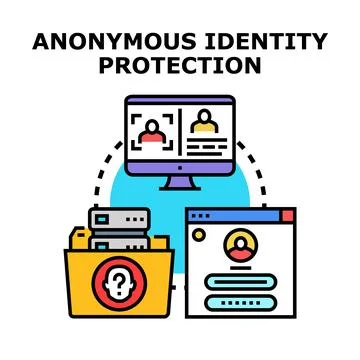Anonymous identity protection safeguarding user data online イラスト素材