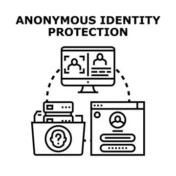 Anonymous identity protection safeguarding user data online Stock Illustration