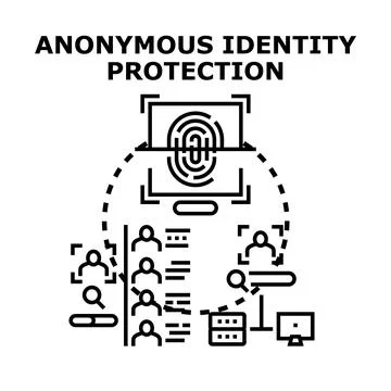 Anonymous identity protection system ensuring data security Stock Illustration