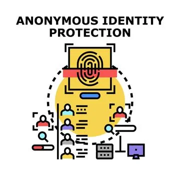 Anonymous identity protection system ensuring data security Stock Illustration