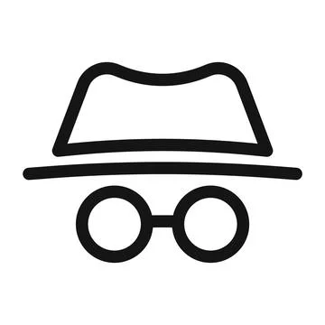 Anonymous Incognito Icon for Private Browsing and Secure Online Activity Stock Illustration