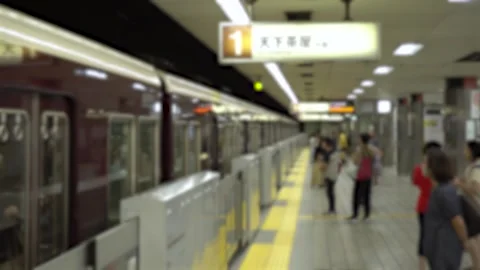 Anonymous Japanese Commuters Enter Subway Train During Rush Hour Stock Footage 269156288
