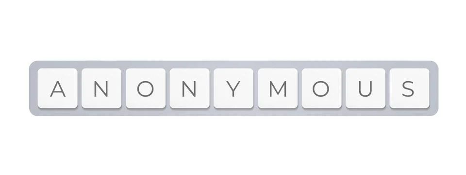 Anonymous on keyboard buttons, creative headline for poster or hacker attack 스톡 일러스트