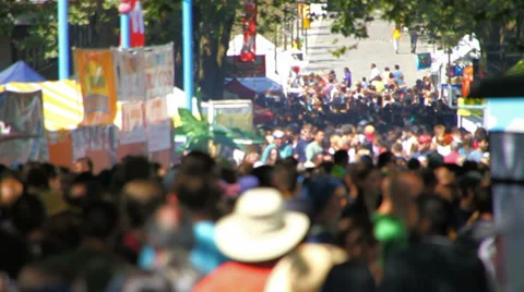 Anonymous Large Crowd Slow Motion Stock Footage 31824771