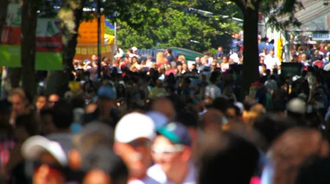 Anonymous Large Crowd Slow Motion Stock Footage 31825609