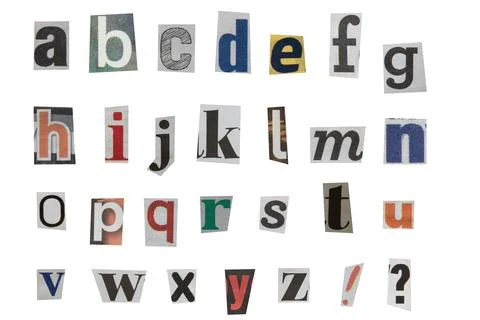 Anonymous-letter---alphabet-lowercase Stock Photos
