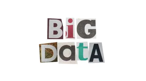 Anonymous letter with "big data" text in letters cut out from newspapers Stock Photos