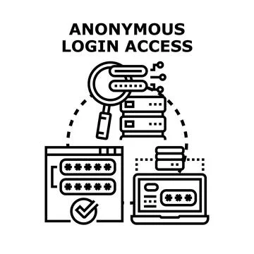 Anonymous login access for data privacy and security Stock Illustration