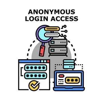 Anonymous login access for data privacy and security Illustrazione stock