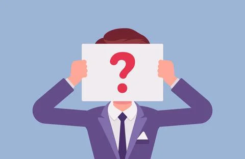 Anonymous man with question mark sign Stock Illustration