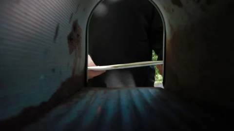 An anonymous man takes post from mailbox - POV mailbox Stock Footage 44115473