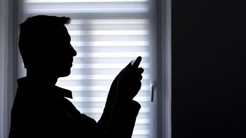 Anonymous Man Texting Using Mobile Phone Stock Footage 73766846