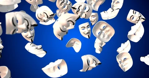 Anonymous mask falling Stock Footage 88537644