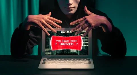 Anonymous mask successful making password encryption hack on laptop. Pecuniary. 写真素材