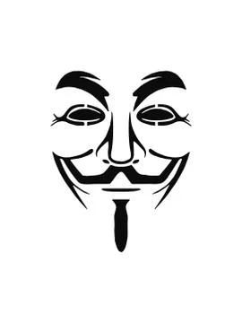 Anonymous mask template isolated on white background.Vector design.Guy Fawkes Stock Illustration