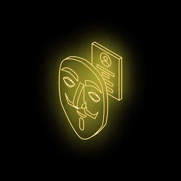 Anonymous mask with user profile isometric cyber security concept Stock Illustration