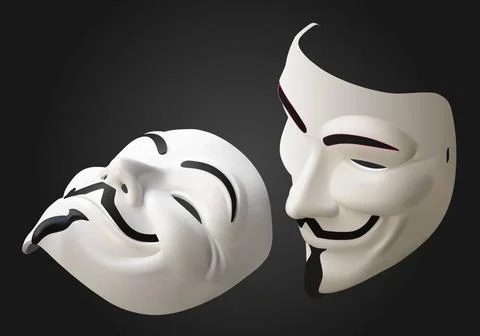 Anonymous mask vector 3d isometric anonymous hacker mask isometric flat ve... 写真素材