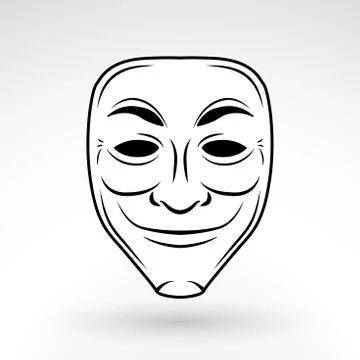 Anonymous mask vector icon. trickster logo template concept. Criminal masquerade Stock Illustration