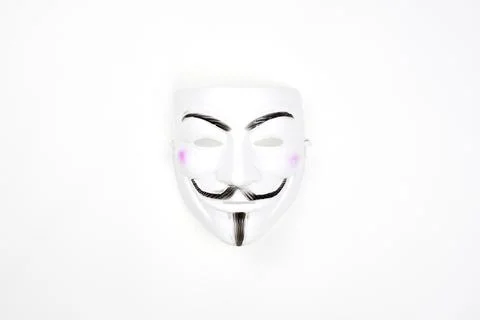 Anonymous mask on white Stock Photos