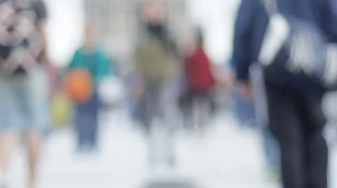 Anonymous out of focus crowd, slow motion Stock Footage 25194232