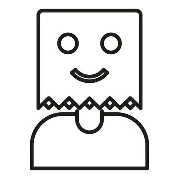Anonymous packet face icon outline vector. Human customer job Stock Illustration