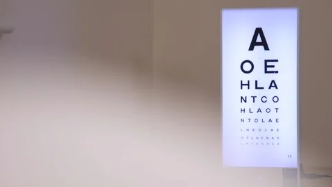 Anonymous Patient Reading Out Eye Test Chart Stock Footage 118967009