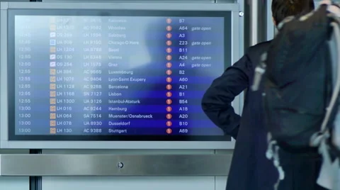Anonymous people checking flight schedule Stock Footage 67759752