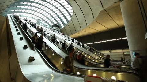 Anonymous People on escalator Stock Footage 8657458
