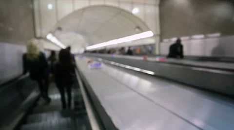 Anonymous People on escalator Video stock 8660259