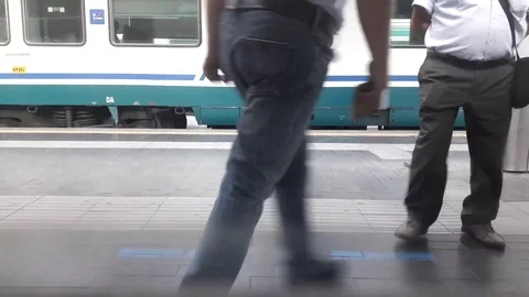 Anonymous People Walking in Time Lapse Stock Footage 77682223