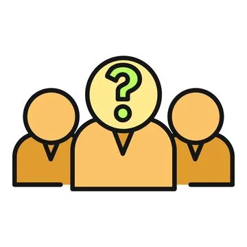 Anonymous person among group with question mark identity 스톡 일러스트