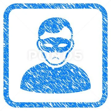 Anonymous Person Framed Stamp Stock Illustration