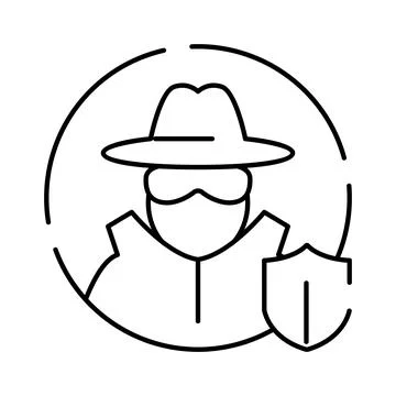 Anonymous person icon with shield protecting privacy Stock Illustration