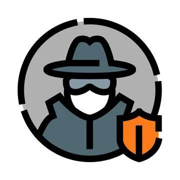 Anonymous person protecting data with a shield icon Stock Illustration