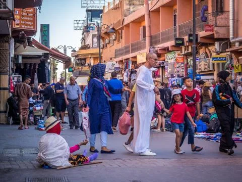 Anonymous poor beggar in the street Stock Photos