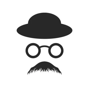 Anonymous Profile Old Style Glasses Hat Design Stock Illustration