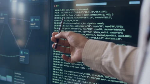 Anonymous Programmer Analyzing Coding Script on Computer in Office Stock Footage 334933849