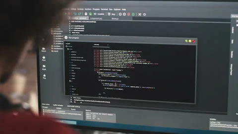 Anonymous programmer using computer for work Stock Footage 164866900