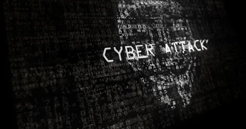 Anonymous rebel hacker symbol flag waving with security code 動画素材 314210874