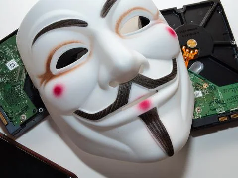 Anonymous Style Hacker Mask 写真素材
