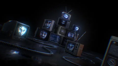 Anonymous TV's 01 Stock Footage 241029743