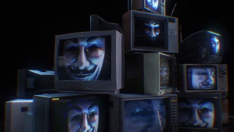 Anonymous TV's 03 Video stock 241030330