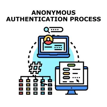 Anonymous user identification login system process Stock Illustration