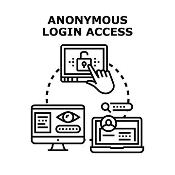 Anonymous user login access online security concept Stock Illustration