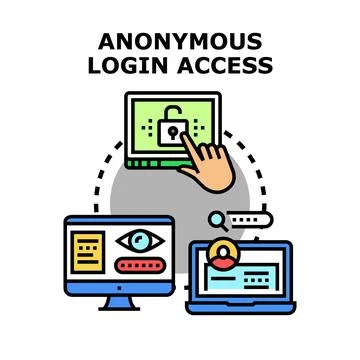 Anonymous user login access online security concept イラスト素材