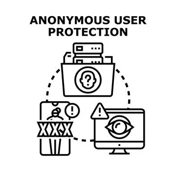 Anonymous user protection ensuring digital privacy and data security イラスト素材