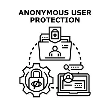 Anonymous user protection securing digital data privacy Stock Illustration