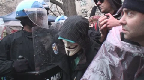 Anonymous Versus the Police Stock-Footage 10735740