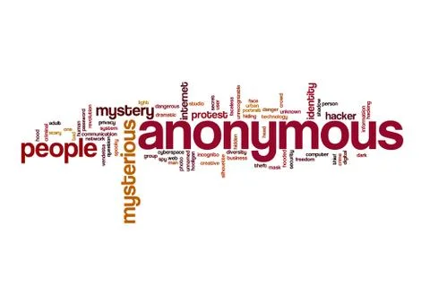 Anonymous word cloud concept Stockillustratie